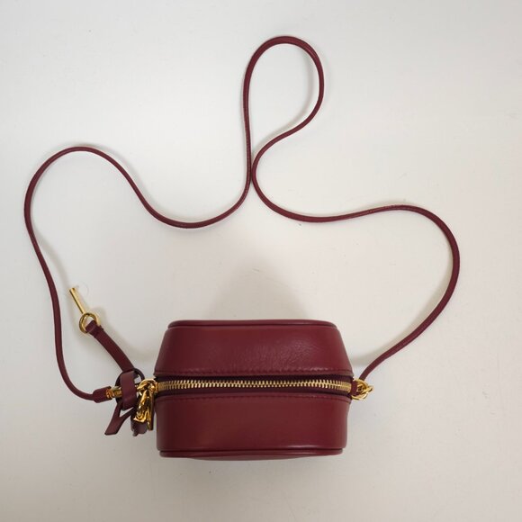 Burberry Cube Micro CB Smooth Mini Bag Red Leather Gold Lock & Key Italy - Picture 3 of 15